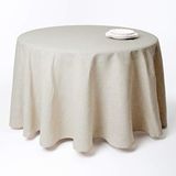 SARO LIFESTYLE Toscana tafelkleed van poly- en linnenmix zonder zoomstikrand, natuurlijk, 304,8 cm