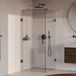 Brauer Void - Cabine de douche avec porte battante - Verre transparent - 90x90x200 cm - incl. Revêtement de verre - PVD Gunmetal Brossé