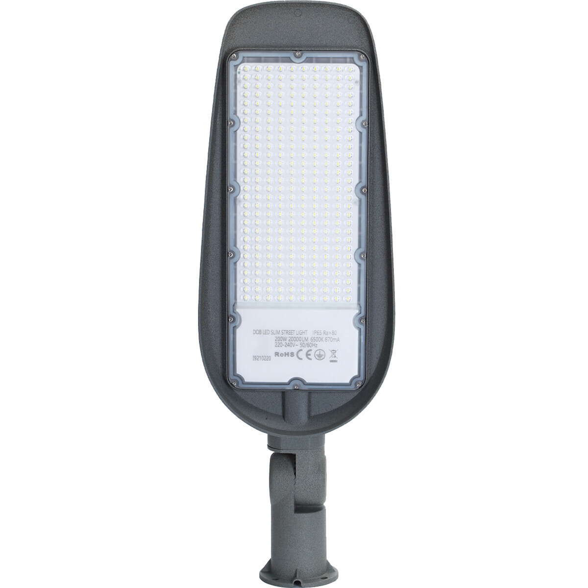 BES LED LED Straatlamp - Aigi Animo - 200W - Helder/Koud Wit 6500K - Waterdicht IP65 - Mat Grijs - Aluminium