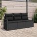 Maison Exclusive - Set van 3 loungestoelen, zwart, van gevlochten polyraan