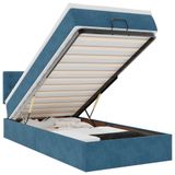 VidaXL Ottoman Bed with Mattress 90x190cm Velvet Dark Blue