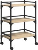 vidaXL Keuken Trolley Sonoma Eiken 50 x 35 x 75,5 cm Bewerkt hout