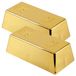 Lingot d'or - 2x - plastique - trésor de pirate - Jouets de déguisement - 18 x 9 cm