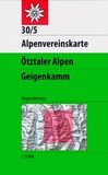 Ötztaler Deutscher Alpenverein e.V. Ötztaler Alpen, Geigenkamm: Topographische Karte 1:25.000 mit Wegmarkierungen (Alpenvereinskarten