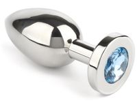 Scala 2.0 b.v. Jewled Butt Plug Medium Aqua Roestvrij staal