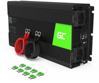Green Cell - Omvormer 12V Naar 230V 1500W - Gemodificeerde Sinusgolf - Zwart