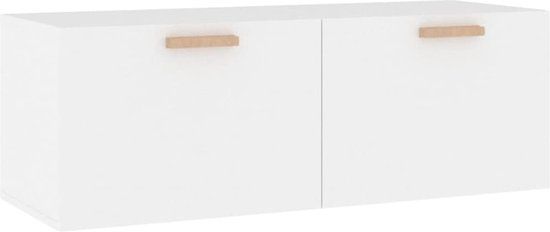 vidaXL Wandkast - 100x36,5x35 cm - Bewerkt Hout - Wit