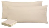 TRANKIELO® - Taie d'oreiller 40 x 80 cm – Set de 2 – Microfibre kaki – Repassage facile et certifié