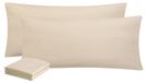 TRANKIELO® - Taie d'oreiller 40 x 80 cm – Set de 2 – Microfibre kaki – Repassage facile et certifié