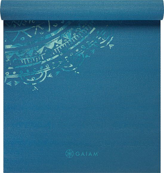Gaiam Jade Mandala Yoga Mat - 4mm - Blue