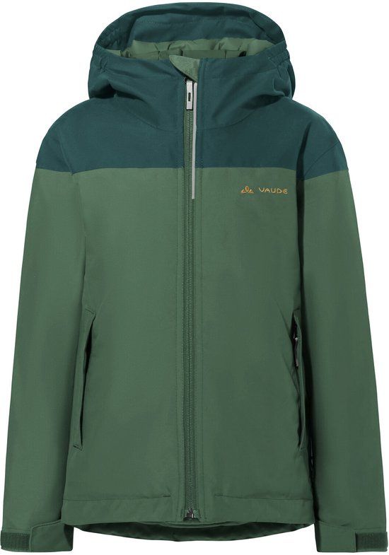 VAUDE Kids Lulea 2L Padded Jacket, Jas, Regenjas, Outdoorjas, Met Kap, Hardshell Jas, Waterdicht, Kinderen, Unisex, Woodland, 158, Herfst/Winter 2025