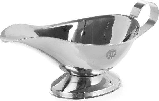 Hendi Sauskom / Sauskan op voet 8,5cl - RVS - Vaatwasserbestendig - Juskan voor schenke van voor Jus