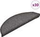 vidaXL - Tapis d'escalier - 30 pièces - 56x17x3 cm - gris et noir - demi-rond