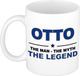 Bellatio Decorations Otto cadeau mok - man myth legend - naam koffiemok / beker - wit en blauw - 300 ml - verjaardag