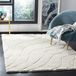 SAFAVIEH Florida Shag Collection, hoogpolig, voor woonkamer, eetkamer, slaapkamer, crème, 122 x 122 cm