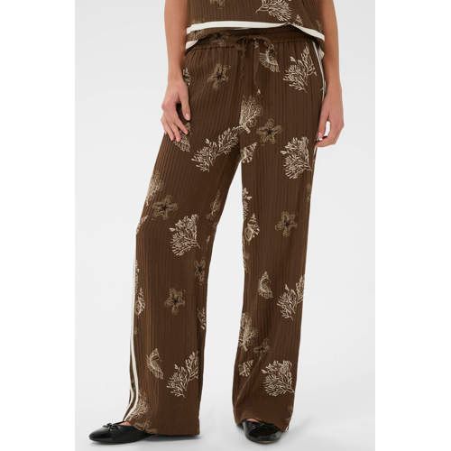 Saint Tropez wide leg regular waist broek bruin