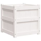 VidaXL Jardinière 50x50x50 cm pin massif blanc
