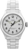 Timex Waterbury Ace Quartz Analoog Horloge Zilverkleurig Kast Gemaakt Van 100% Roestvrij Staal En Een Armband Van 100% Roestvrij Staal 41 TW2Y18800AJ
