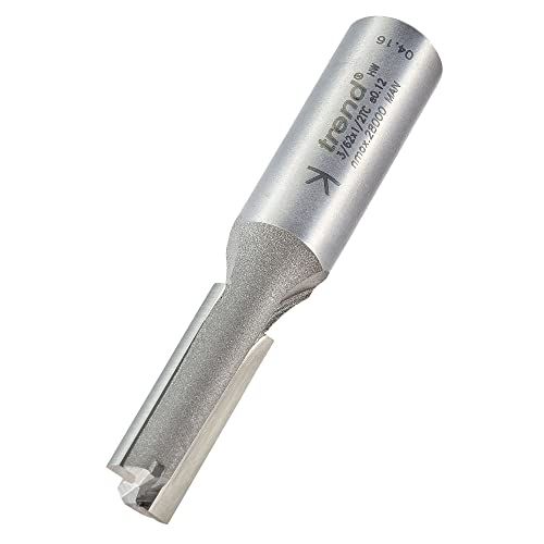 Trend Professional Straight Two Flute Router Cutter - 1/2 Inch Shank - 10mm Cut Diameter - Tungsten Carbide Tipped - 3/62X1/2TC