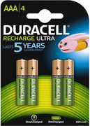 Duracell Recharge Ultra AAA-batterijen, verpakking van 4