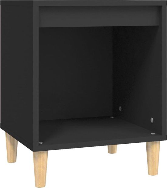 vidaXL Nachtkastje 40x35x50 cm bewerkt hout zwart