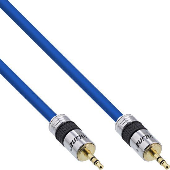 3.  5mm Jack stereo audio kabel - 20 meter - blauw - InLine