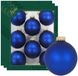 Krebs Kerstballen - 24x st - kobalt blauw - mat - glas - 7 cm - kerstversiering - kerstdecoratie