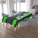 Bonamaison Tafelkleed, Anti-Mold, Sneldrogend, Waterdicht, 100% Polyester Tafellaken, Neon groene rook, 140 x 200 Cm