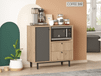 REWONA Commode 1 porte 2 tiroirs chêne/anthracite
