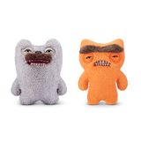 Fuggler Hairy Fuggs Serie 1 23 cm ZURU pluche dier Funny Ugly Monster 2PK (Old Tooth - Moustache - Grey and Munch Munch - Mono - Orange)