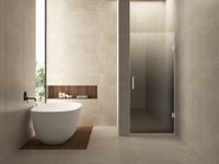 Wiesbaden Less nisdeur rechts 700 x 2000 x 8 mm nano spiegelrook- naar helder glas/chroom
