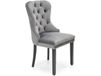 Fauteuil capitonné en velours de polyester gris