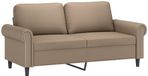 vidaXL Tweezitsbank 140 cm kunstleer cappuccinokleurig