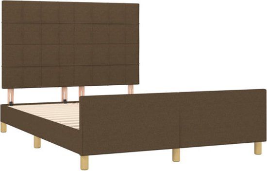 vidaXL Bedframe Stof Donkerbruin 140x190 cm