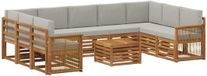 vidaXL - Canapé d'angle - Bois d'acacia massif - Naturel et gris clair