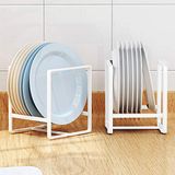 MINGFANITY 2 stuks plaathouders organizer, metalen schotel opslag sterven display rek voor kast, toonbank en kast - wit, klein