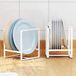 MINGFANITY 2 stuks plaathouders organizer, metalen schotel opslag sterven display rek voor kast, toonbank en kast - wit, klein