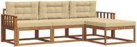 vidaXL - Buiten - bank - set - 4 - st - Natuurlijk - en - Beige