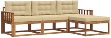 vidaXL - Buiten - bank - set - 4 - st - Natuurlijk - en - Beige