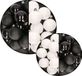 Decoris Kaemingk B.V. 36x stuks kunststof kerstballen zwart en wit 6 en 8 cm