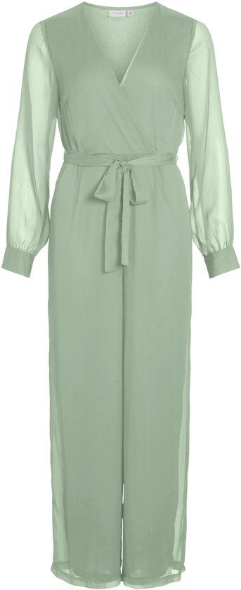 VILA VIFALIA L/S V-NECK JUMPSUIT/DC/KA Dames Pakken Smoke Green Polyester