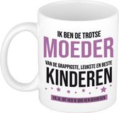 Bellatio Decorations Cadeau koffie/thee mok voor moeder - paars - 300 ml