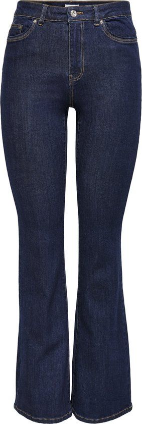 ONLY ONLWAUW HW FLARED RINSE DNM GUA030 - Dark Blue Denim - Women's Jeans - W30/L30