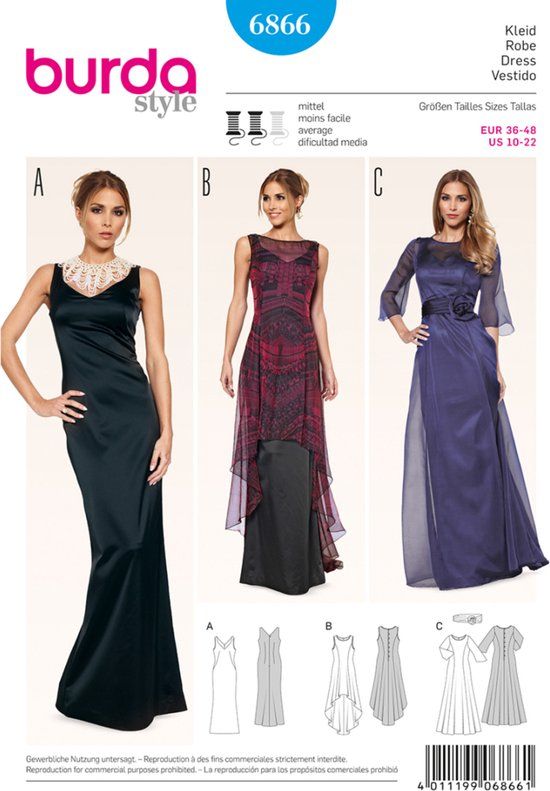 Burda Naaipatroon 6866 - Jurk in variaties