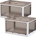 Sans marque Lot de 2 Boîtes de rangement pliables en plastique 56L - Blanc