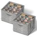 SONGMICS ULSP602G01 Schoenenorganizer voor kledingkast, set van 2, opbergbox met transparant deksel, opvouwbare stoffen bakken, voor 32 paar, verstevigde handgrepen, 41,9 x 41,9 x 31,8 cm, rietgrijs