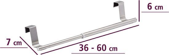 Wenko Handdoekstang uitschuifbaar zilver - Handdoekrek - Metaal