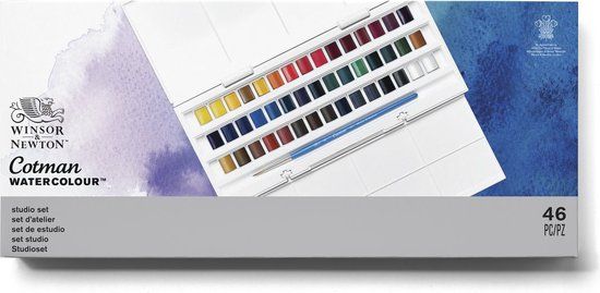 Winsor & Newton Cotman Studio Aquarelset - 45 halve napjes