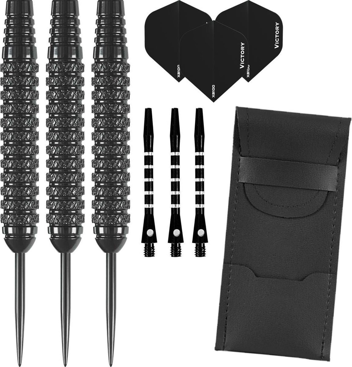 Dragon da Dragon darts – Nero Black edition- 22 gram - dartpijlen – inclusief aluminium - darts shafts – darts flights