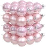 Othmar Decorations Kleine kerstballen - 36x st - roze - D4 cm - glas - kerstversiering
